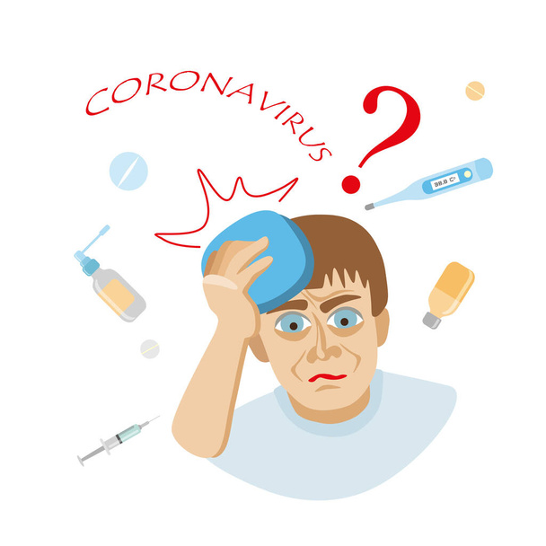 coronavirus 2019-nCoV concept.Dangerous chinese nCoV coronavirus, SARS pandemic risk alert. - Vector, Image