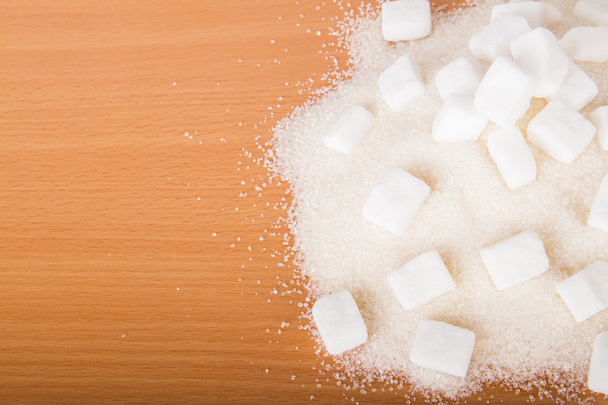 bílý cukr kostky a cukr krystal - Fotografie, Obrázek