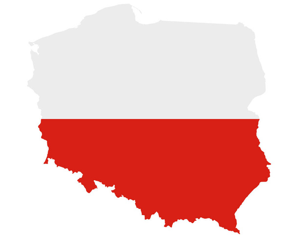 Bandiera sulla mappa di Polonia
 - Vettoriali, immagini