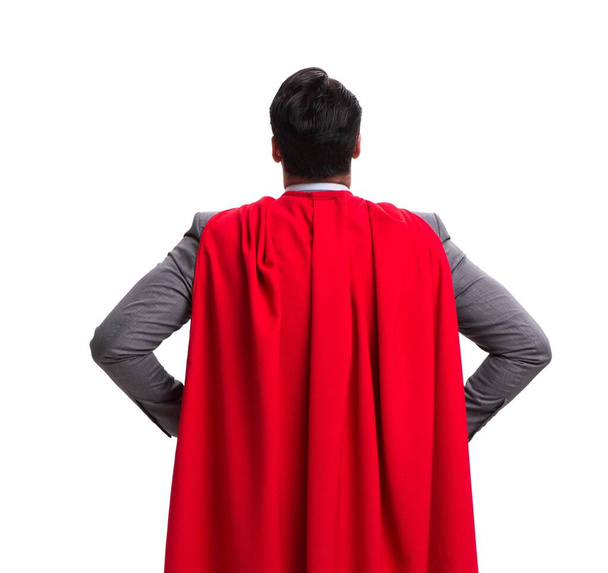 Superhelden-Geschäftsmann isoliert auf Weiß - Foto, Bild