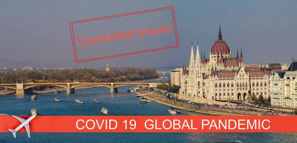 Pandemia cancelada em quarentena de viagem covid-19 Budapest Parliament HUNGARY, EUROPE
 - Foto, Imagem
