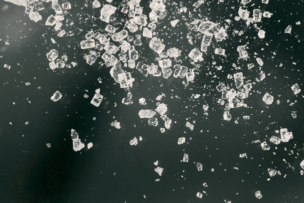 raw crystals in macro shot on a dark background - Foto, afbeelding