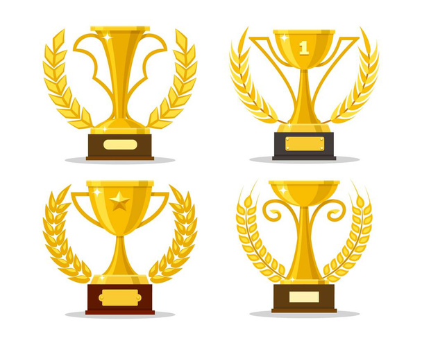Tasses gagnantes avec des couronnes de laurier
 - Vecteur, image