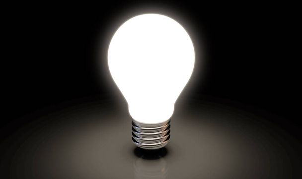 Концепція роз'єднаної стандартної лампочки, яскраво освітленої на темному фоні 3D рендерингу
 - Фото, зображення