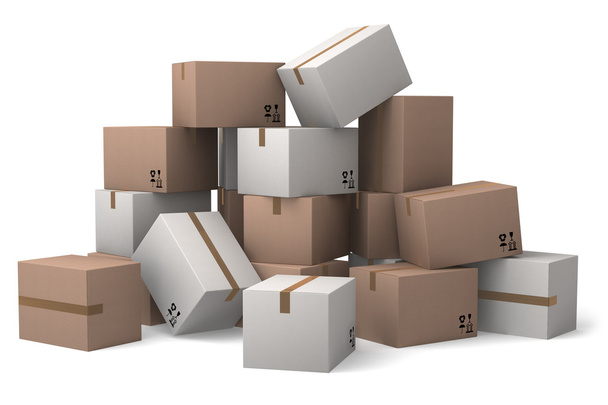 Group of cardboard boxes. - Fotoğraf, Görsel