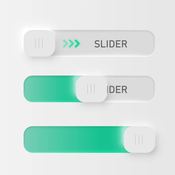 Very high detailed white user interface slider set for websites and mobile apps, vector illustration - Vector, Image