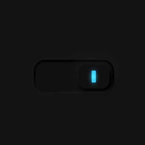 Very high detailed black user interface switch (ON) for websites and mobile apps, vector illustration - Vecteur, image
