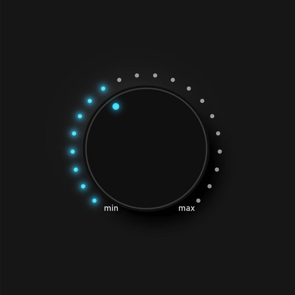 Very high detailed black user interface volume button for websites and mobile apps, vector illustration - Vector, Image
