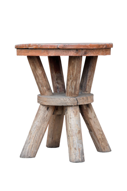 stary drewniany stołek - Zdjęcie, obraz