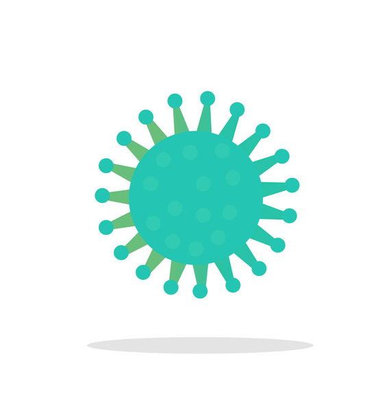 Coronavirus Bacteria Icon Flat Style, 2019-nCoV Novel Coronavirus Bacteria. Pas de concepts d'infection. Pneumonie dangereuse pandémie
. - Vecteur, image
