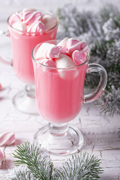 Ruby hot chocolate or pink cocoa - Photo, Image