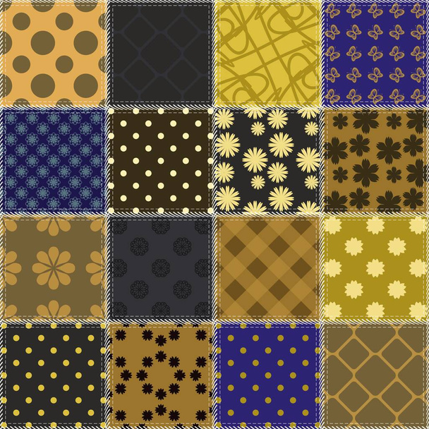 patchwork background with different patterns - Vettoriali, immagini