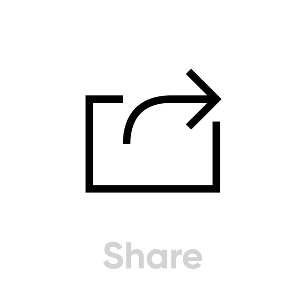 Share icon. Editable Vector Outline. - Vektor, obrázek