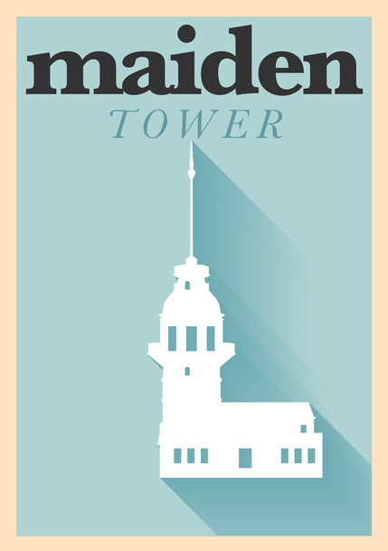 Плакат Девичьей башни
 - Вектор,изображение