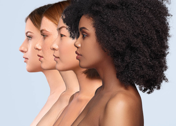Beautiful multiracial women with perfect skin - Фото, зображення