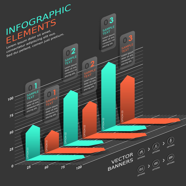 infografiki streszczenie wykres słupkowy - Wektor, obraz