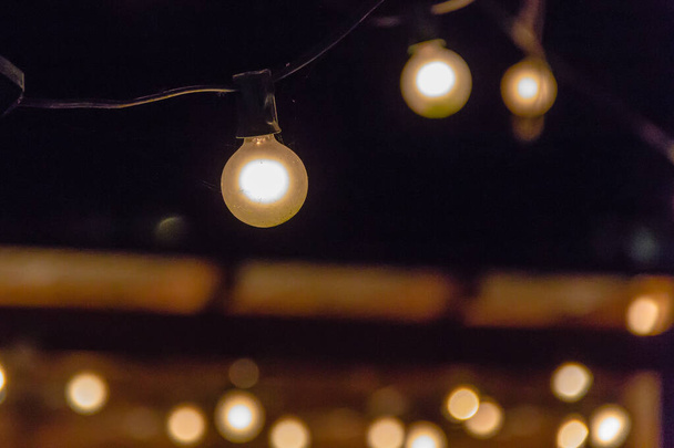 Corda de luzes em uma festa
, - Foto, Imagem