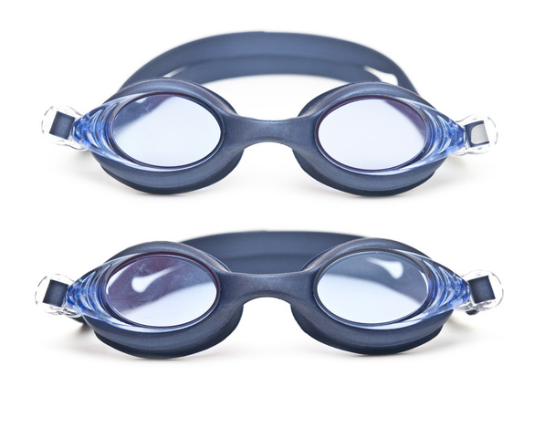 Σετ μπλε κολύμβησης γυαλιά που απομονώνονται σε λευκό - Φωτογραφία, εικόνα
