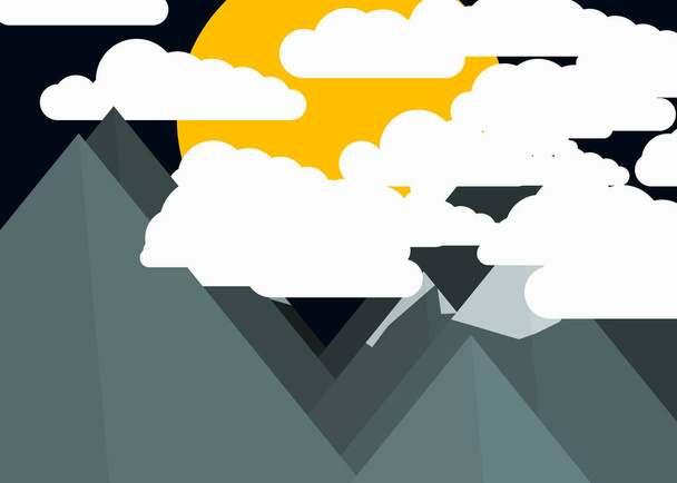 καλλιτεχνική πολύχρωμα βουνά Πανοραμική διανυσματική απεικόνιση - Διάνυσμα, εικόνα