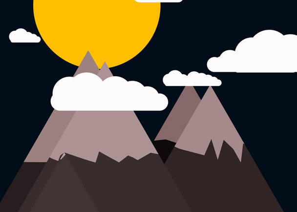 artistic colorful Mountains Panoramic vector illustration - Vector, Image