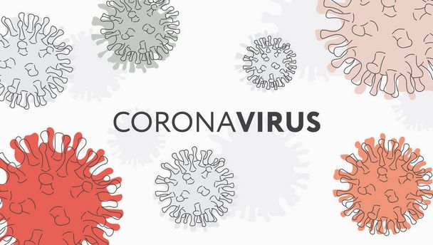 Coronavirus egyszerű banner tudatosság & figyelmeztetés a betegség terjedése, tünetei vagy óvintézkedések. Tüdőgyulladás. Elterjedt a vírus. Tervezési illusztrációs sablon. Coronavirus ikon. Egészségügyi kockázat - Fotó, kép