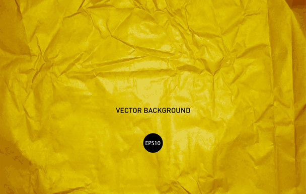 Vector crumpled yellow paper background - Vector, imagen
