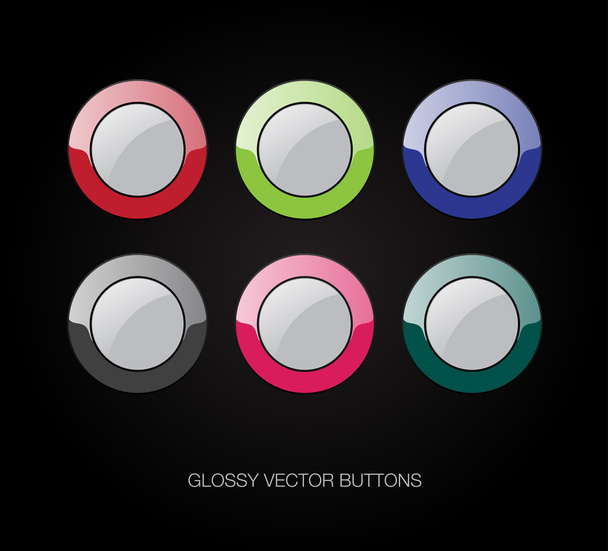 A set of vector glossy plastic buttons - Vector, Image