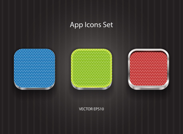 Vector square app icons with fabric texture - Вектор,изображение