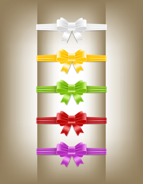 A set of silky ribbon bow knots - Vector, Image