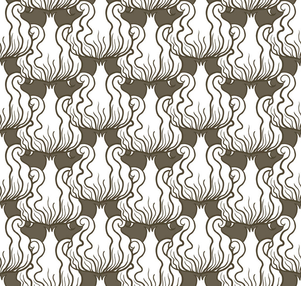 Art nouveau vector seamless flower pattern - Вектор,изображение