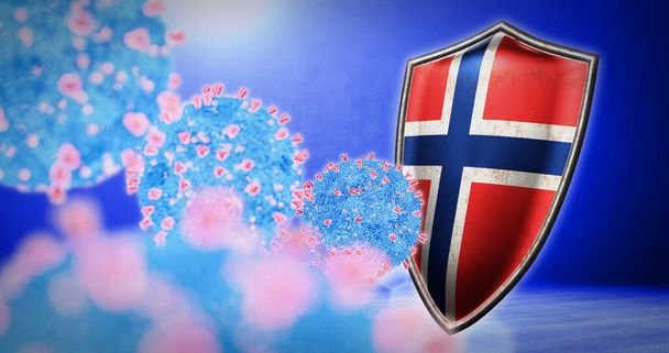 Norjan kanssa coronavirus - 3D renderöinti
 - Valokuva, kuva