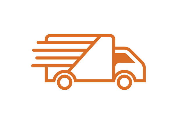 Rychle se pohybující dodávka kamion vektor ikona pro dopravní aplikace a webové stránky - Vektor, obrázek