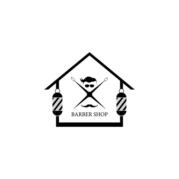 Berber dükkanı logo şablonu vektör resimleme - Vektör, Görsel