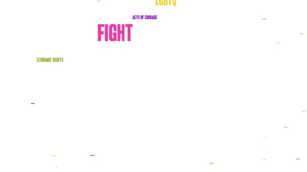 Women\'s Rights Fight word cloud on a white background. - Imágenes, Vídeo