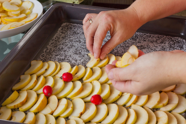 the process of preparing apple pie - Foto, Imagem