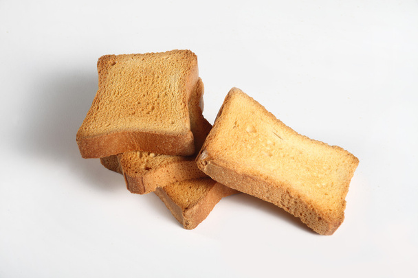 group of four slices toast on white - Photo, Image