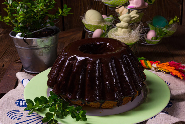 Delicious Polish Easter chocolate cake - Foto, afbeelding