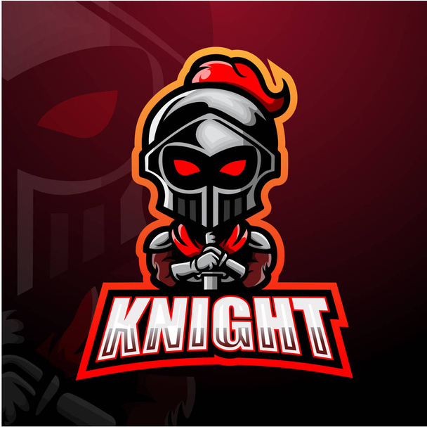 Ilustração vetorial de Knight mascot esport logo design - Vetor, Imagem