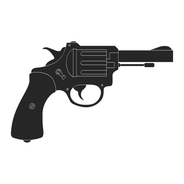 Векторная монохромная иконка с револьвером
 - Вектор,изображение