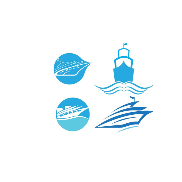 πρότυπο εικονιδίου φορέα λογότυπου κρουαζιερόπλοιου - Διάνυσμα, εικόνα