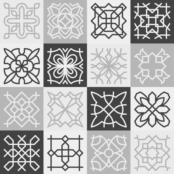 Geometryczny zestaw szablonów logo, emblematy produktów luksusowych, ilustracja wektorowa - Wektor, obraz