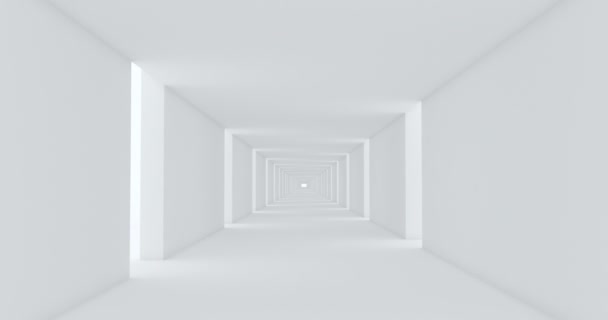 白地に抽象。抽象幾何学的形状。都市近代的なデザイン。抽象的な光の回廊。白地だ。ホームハウスインテリアデザイン。宇宙トンネル. - 映像、動画