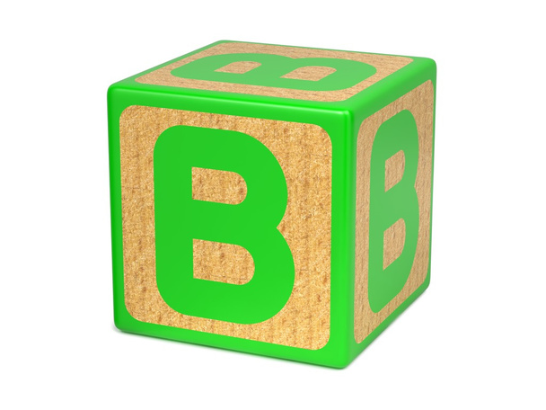 letter b op childrens alfabet blok. - Foto, afbeelding