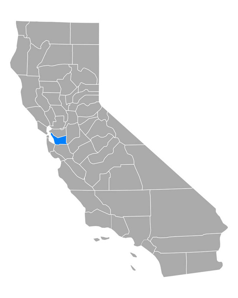 Map of Alameda in California - Vector, Image