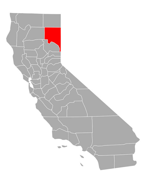 Карта Лассена в Каліфорнії. - Вектор, зображення