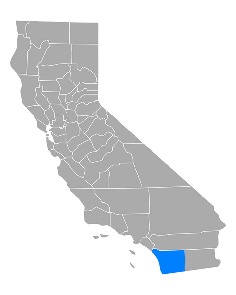 カリフォルニア州のサンディエゴ地図 - ベクター画像