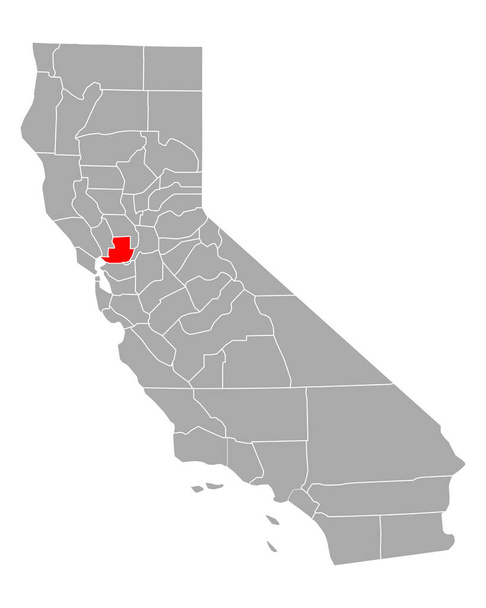 Kaart van Solano in Californië - Vector, afbeelding