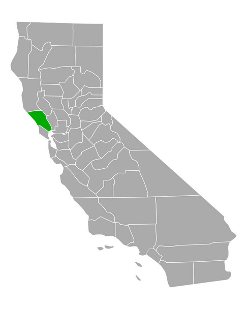 Map of Sonoma in California - Vector, Image