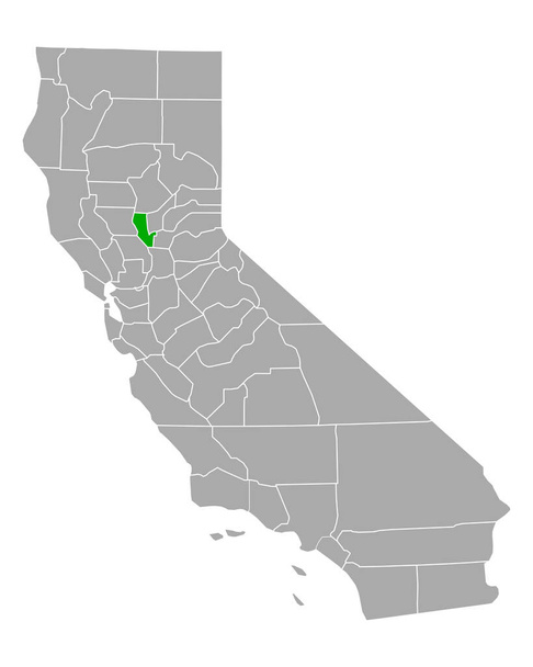 Χάρτης του Σάτερ στην Καλιφόρνια - Διάνυσμα, εικόνα