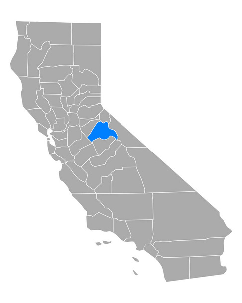 Mapa Tuolumne v Kalifornii - Vektor, obrázek